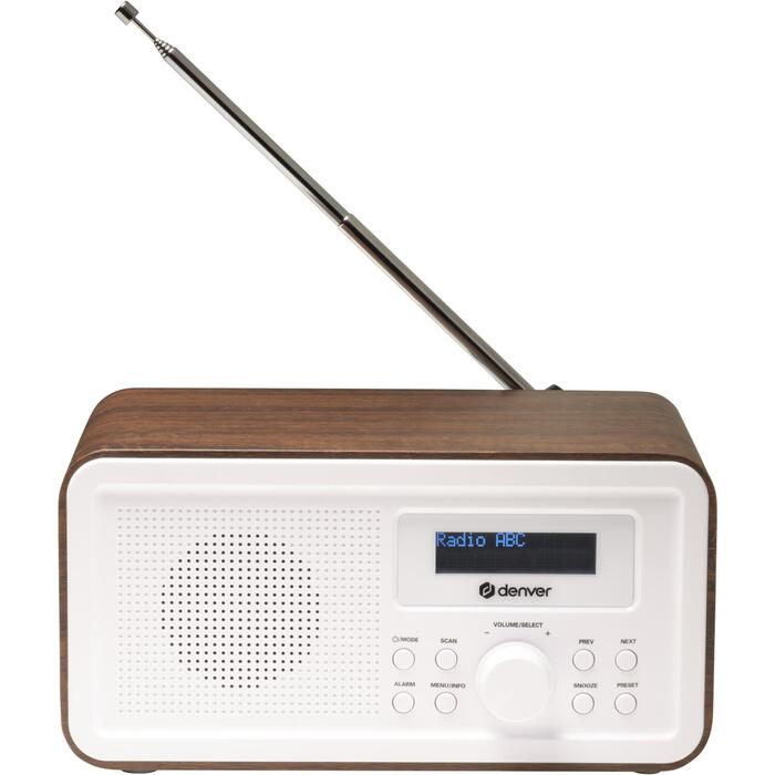Denver DAB+ FM радио 111111000650, 1.05кг, LCD, 10 DAB станций, 10 FM станций, 1W RMS динамик, телескопическая антенна (111111000650)