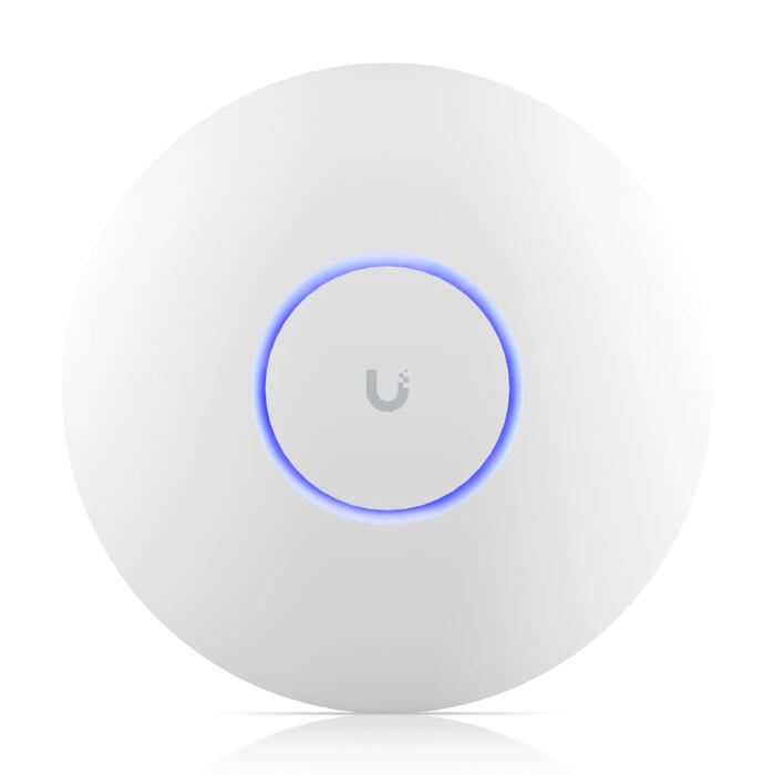 Wi Fi 7 piekļuves punkts trīsbanda 2.4 / 5 / 6 GHz 8 telpiskās plūsmas līdz 160 m² pārklājums 500+ ierīces PoE+ 2.5 GbE UniFi U7-PRO-MAX Balts Ubiquiti (U7-PRO-MAX)