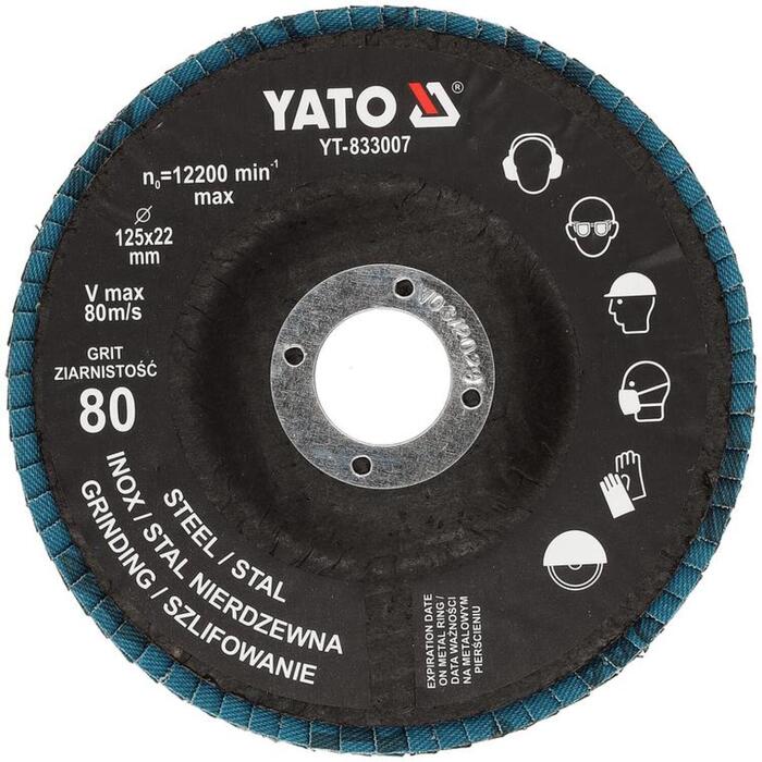 Yato lapiņu slīpdisks P80 125X22mm YT-833007