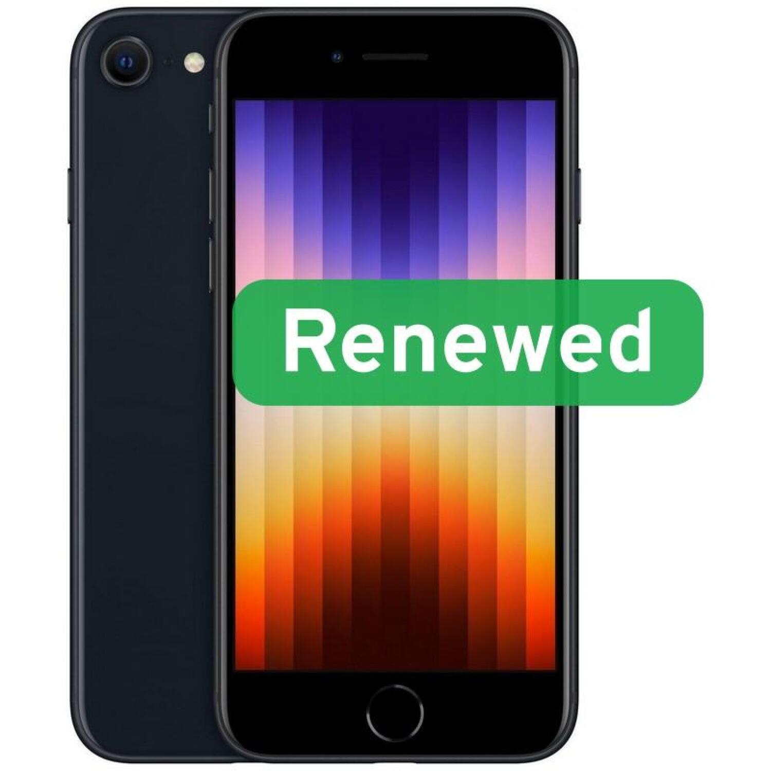 Apple Renewed iPhone SE (2022) RAPipse22-4mi42N, 4.7", 64 ГБ, 5G, Retina IPS, Midnight, iOS, восстановленный класс C (RAPipse22-4mi42N)