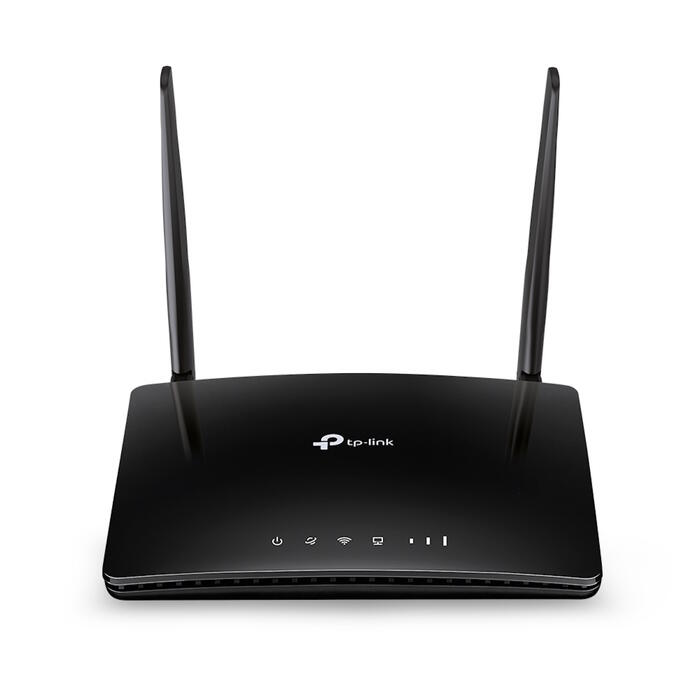 Wi-Fi роутер AC1200 4G LTE двухдиапазонный с поддержкой SIM Archer MR402 802.11ac 300 Mbps (2.4 GHz) 867 Mbps (5 GHz) 3×10/100 LAN 1×10/100 LAN WAN Nano SIM 2 съемные антенны Черный TP-Link (Archer MR402)
