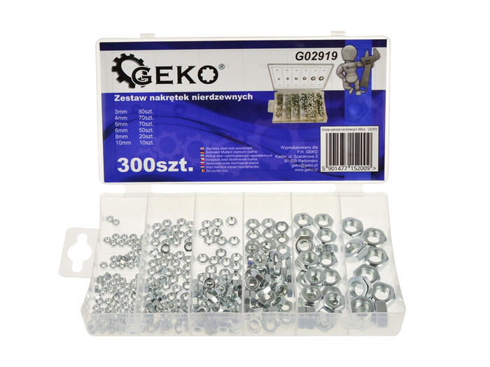 Geko nerūsējošā tērauda uzgriežņu komplekts G02919