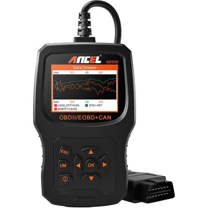 Ancel AD530 OBD2 diagnostikas skeneris, LCD
