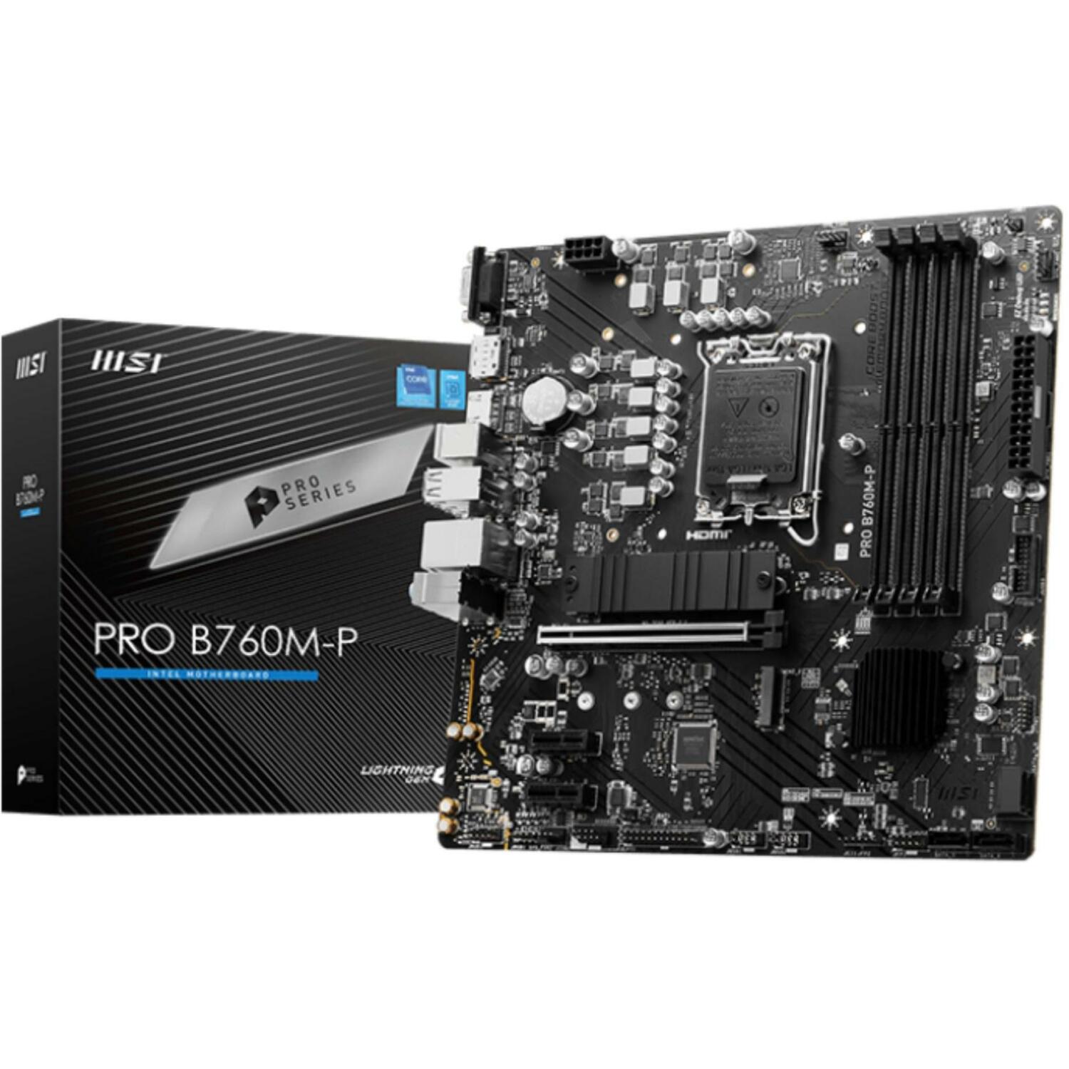 Msi Dēļa veids PROB760M-P, LGA 1700, DDR5 6800+MHz, 4x USB 2.0, 1x HDMI, 1x DisplayPort, 7.1 audio, 192 GB atmiņa (PROB760M-P)