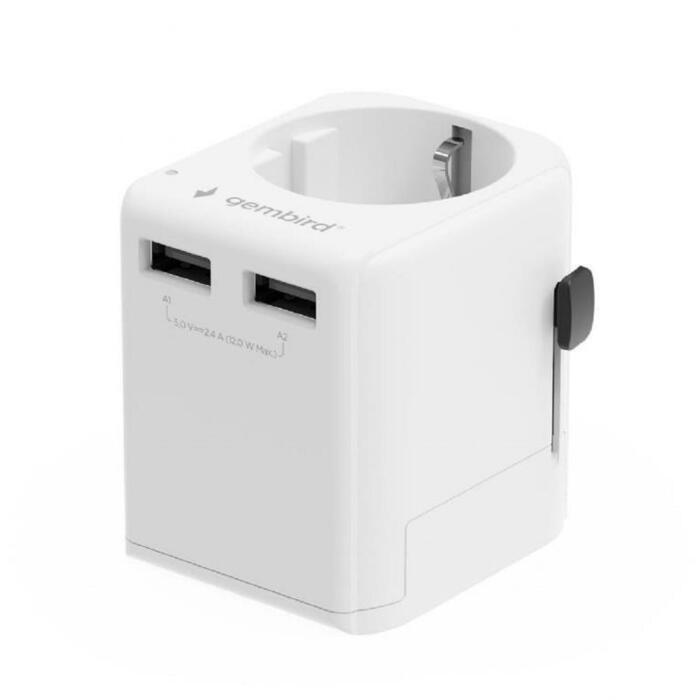 Gembird strāvas adapteris TPA-EU2A12-01-W 12W, USB