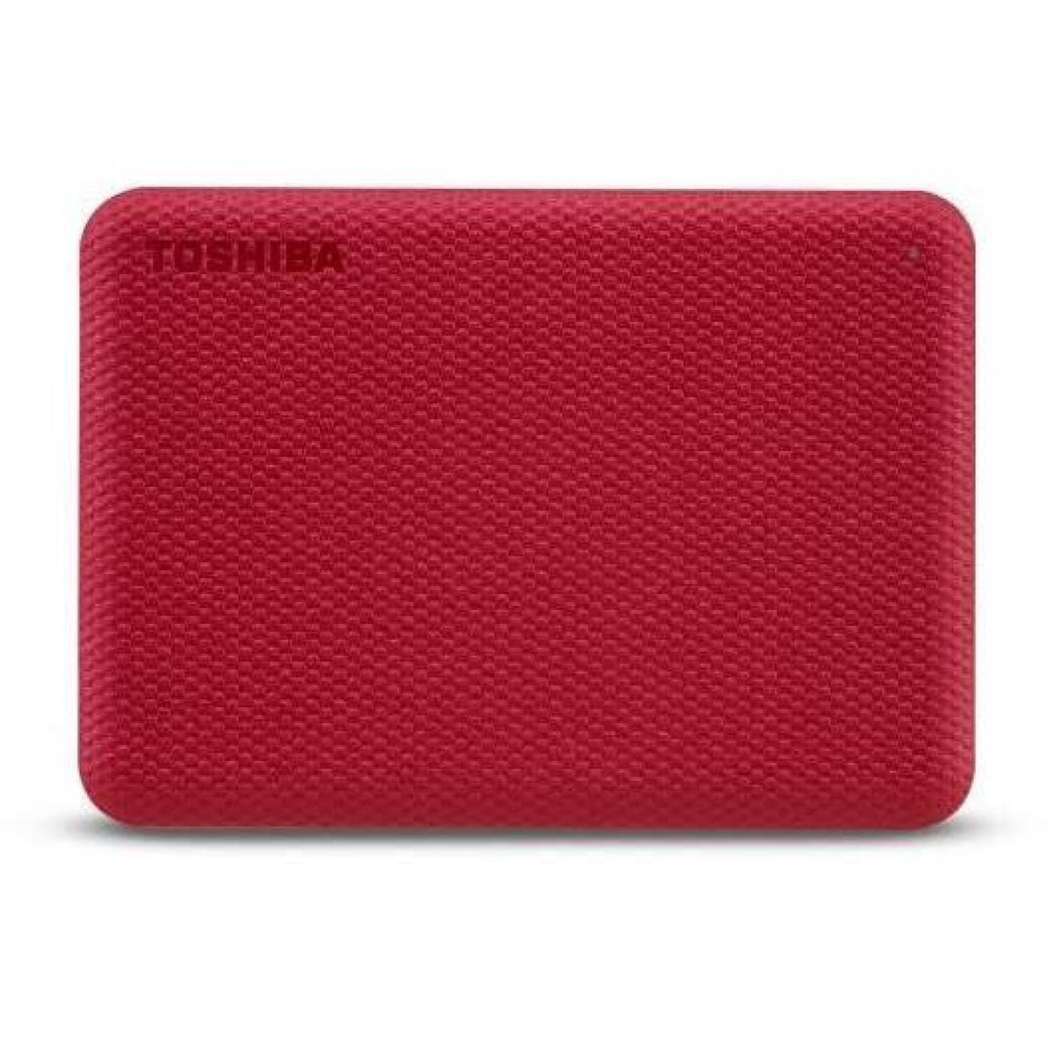 Toshiba Внешний жесткий диск Canvio Advance HDTCA10ER3AA, 1000 ГБ, 2.5", USB 3.2 Gen1, красный, аутентификация по паролю (HDTCA10ER3AA)