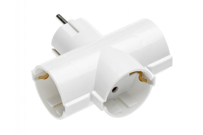 GTV AE-SC0103-00, kontaktligzdu sadalītājs 1→3, 220-240V