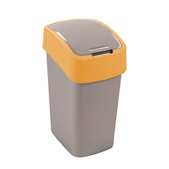 Atkritumu tvertne Flip Bin 9L sudraba/dzeltena