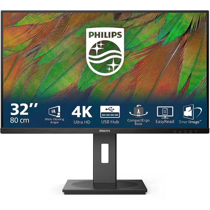 Philips ЖК монитор 32B1N3800/00, 32", 3840 x 2160, 60 Гц, 4 мс, 350 кд/м², 2xHDMI, черный (32B1N3800/00)