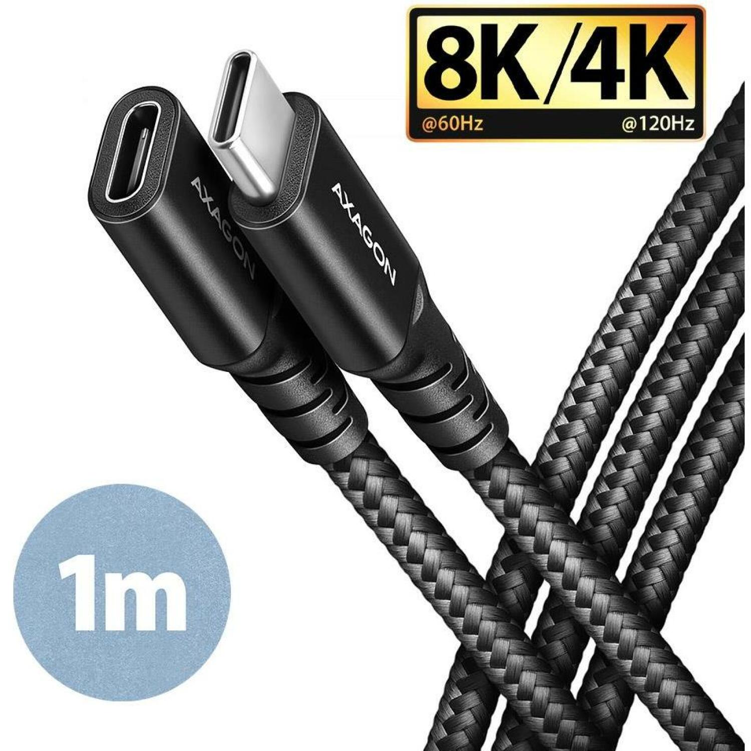 Axagon kabeļa pagarinātājs BUCM32-CF10AB 1m, melns