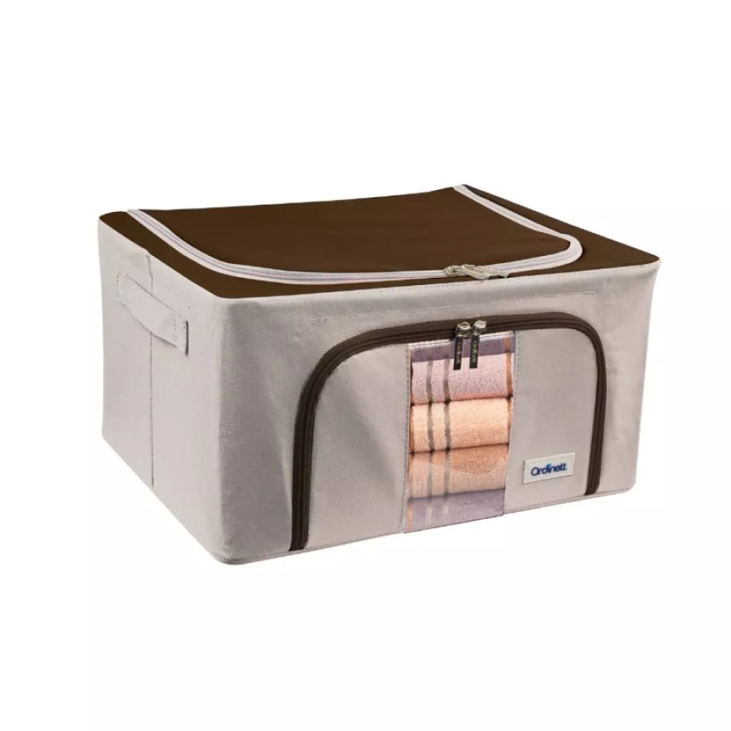 Ordinett Тканевая коробка Box S 128983001, 39x29x20см, 2 ручки, прозрачное окно, двойная молния (128983001)