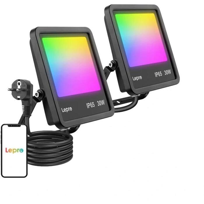 Lepro F1-30-EU-2 prožektors, 30W, 100°, RGB