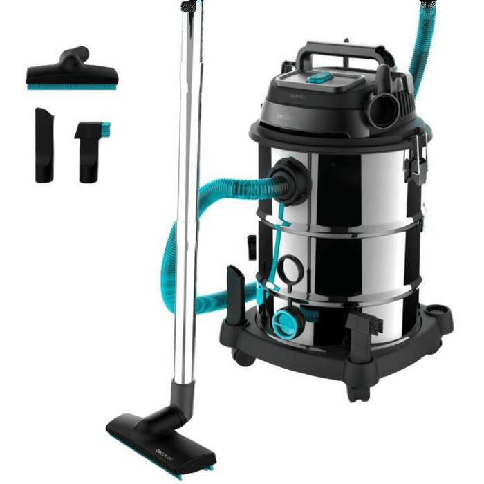 Cecotec пылесос Conga Rockstar Wet & Dry Steel Max Pro 8115, 1600 W, 220-240 V, 30 L, HEPA фильтр, без мешка (8115)