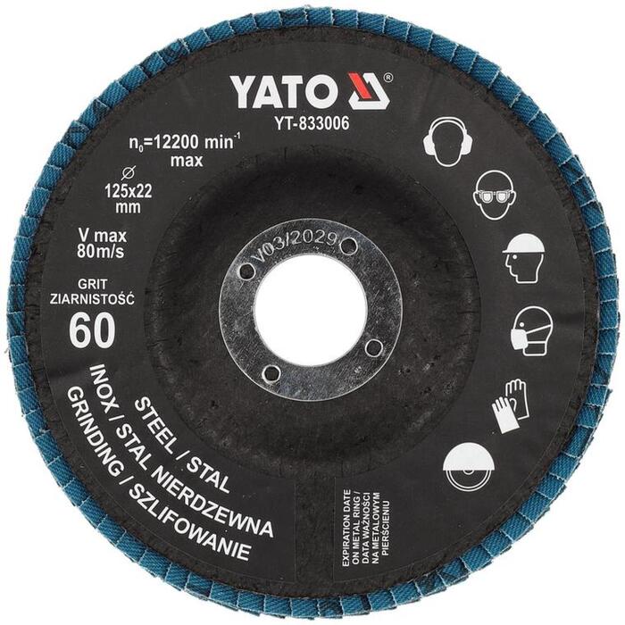 Yato lapiņu slīpdisks P60 125x22mm YT-833006