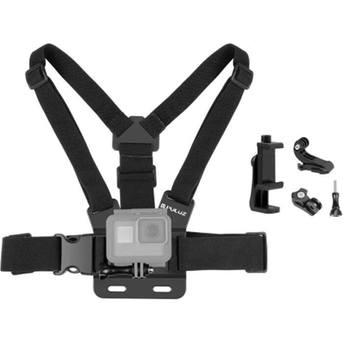 Puluz PU905 5-in-1 krūšu stiprinājums, tālruņa