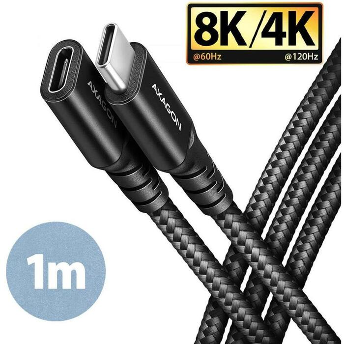 Axagon kabeļa pagarinātājs BUCM32-CF10AB 1m, melns