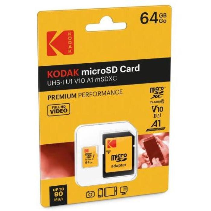 Kodak microSDXC 64GB, EKMSDM64GXC10K, 64GB, UHS-I