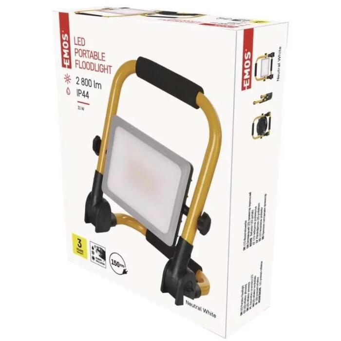 Emos LED прожектор ILIO ZS3332, 31 W, 2800 lm, 220–240 V, 130 mA, IP44, 110°, 4000 K, алюминий, пластик (ZS3332)