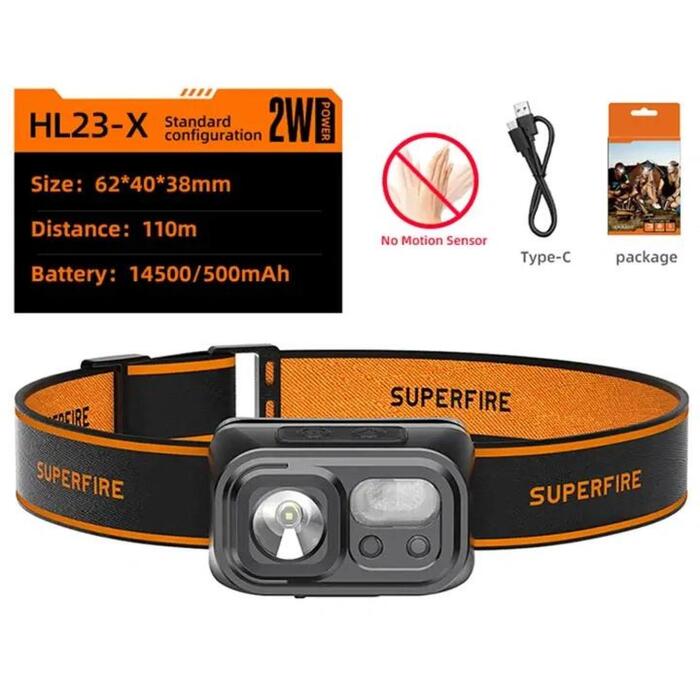 Superfire HL23-X lukturis, 2W, 110m, 120lm