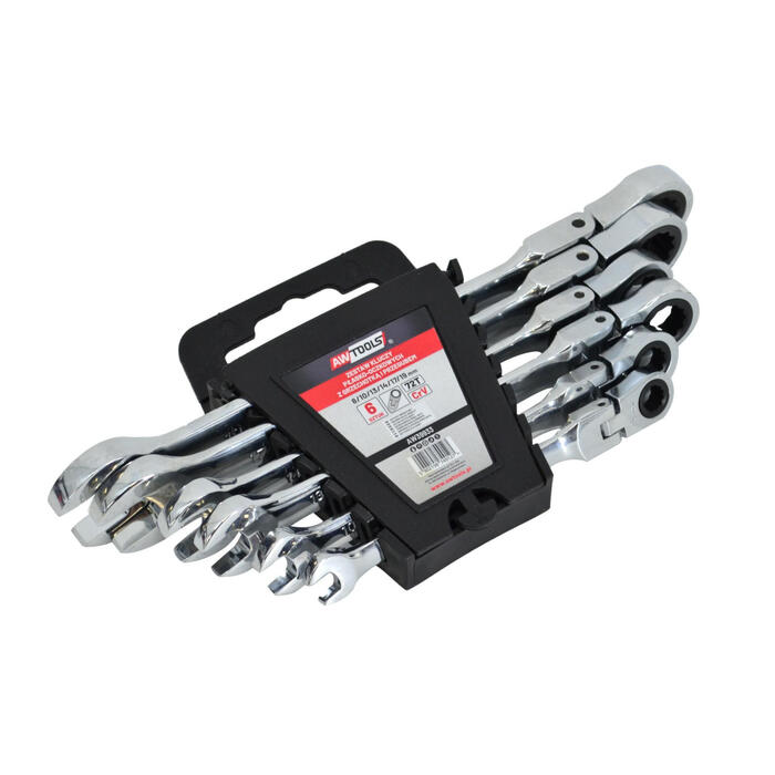 FLEX-HEAD RATCHET KOMBINĒTO ATSLĒGU KOMPLEKTS 6gab