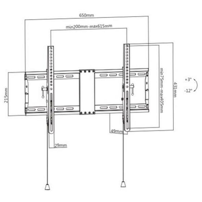 Gembird sienas stiprinājums WM-80T-01 atbalsta 37-80``