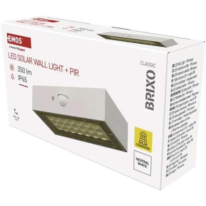 Emos LED светильник BRIXO ZG161S, 350 lm, 3,7 V, IP65, нейтральный белый, PIR датчик, 140° × 70° угол луча (ZG161S)