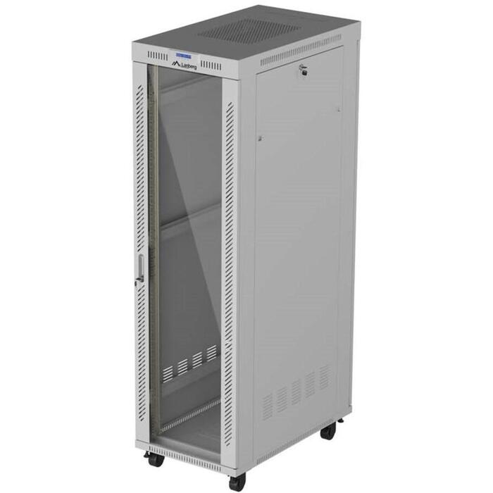 Lanberg Напольный шкаф FF01-6042-12SL, 19", 42U, 600x1000мм, серый, стеклянная дверь, LCD, IP20 (FF01-6042-12SL)
