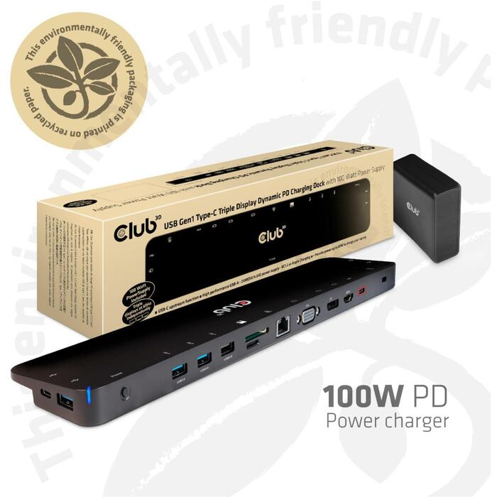 Club3D dokstacija CSV-1564W100 USB 3.2