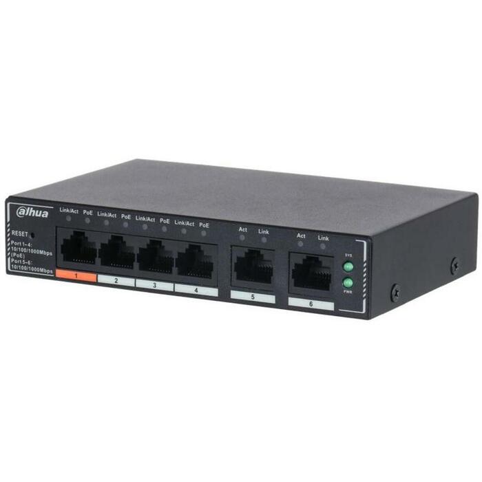 Dahua SG4006P galda komutators, 6 RJ45