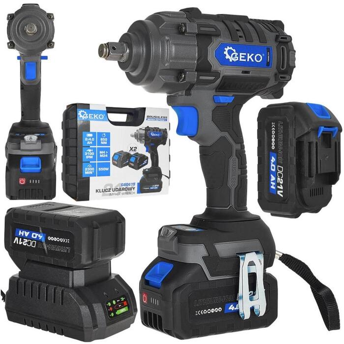 Geko G80679 Bezšķiedru triecienuzgriežņu atslēga, 21V