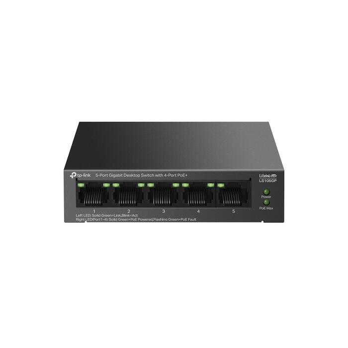 TP-LINK LS105GP galda komutators, 5x1G, 4xPoE+