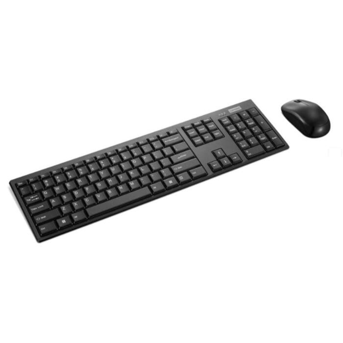Lenovo 100 Wireless Combo klaviatūra un pele GX31Q28916, 2.4 GHz, 3 pogas, melna, bezvadu, izturīga pret izliešanu (GX31Q28916)
