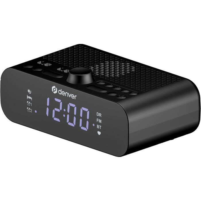 Denver Радио будильник CRD-515 111131100050, 230V, 3.5'', FM радио, Bluetooth, USB-C зарядка, будильник (111131100050)