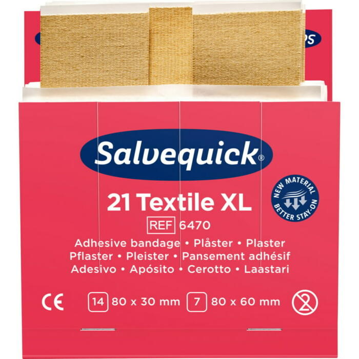 Cederroth Īpaši lieli tekstila plāksteri 6470, 21 gab., 80 x 30 mm, 80 x 60 mm (6470)