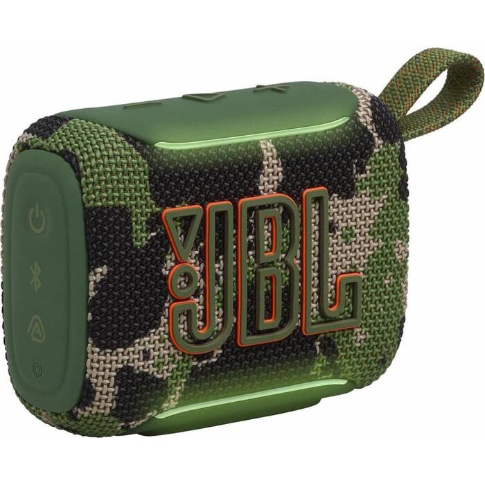 JBL Go 5 JBLGO5SQUAD, портативная Bluetooth-колонка, 4,8 Вт RMS, 45 мм, IP68, 8 ч, USB-C, камуфляж (JBLGO5SQUAD)