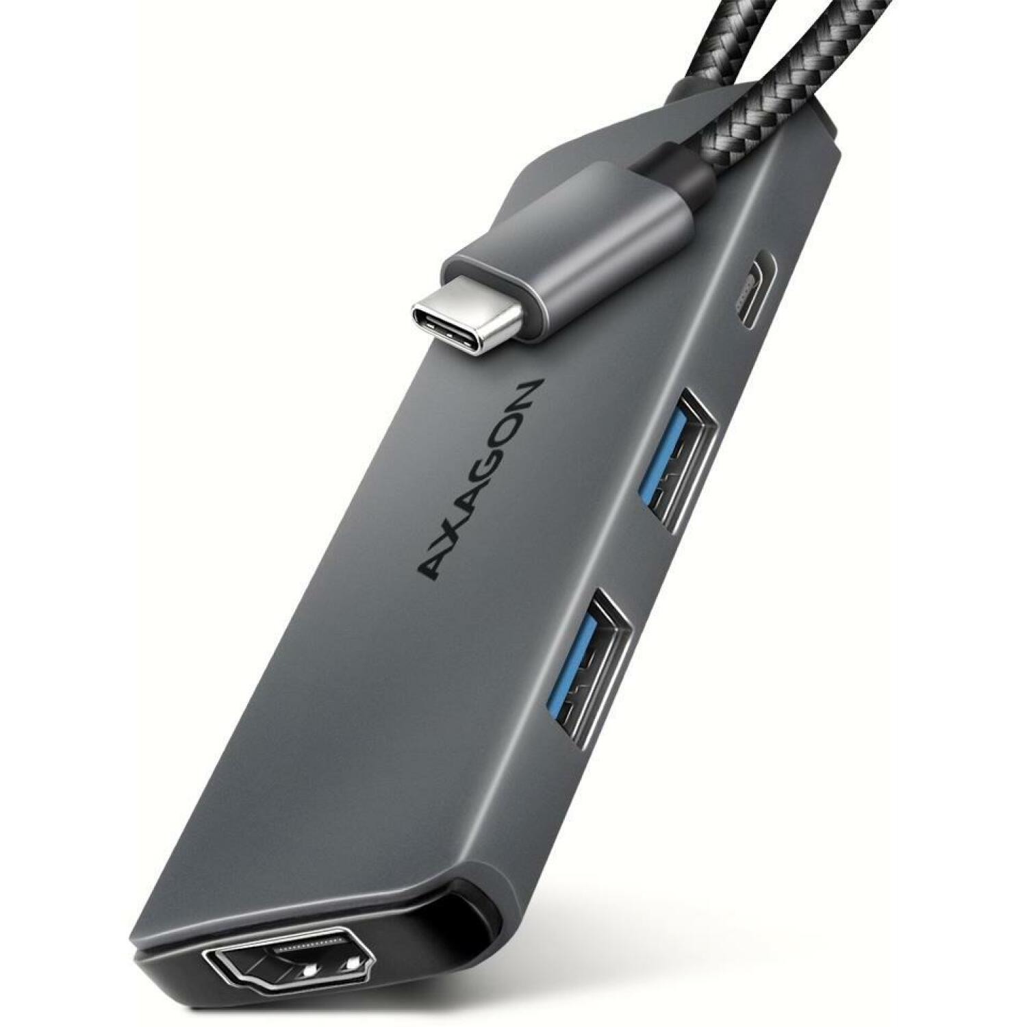 Axagon USB хаб HMC-5H8K 5in1 8K, 2x USB-A 5Gbps, 1x USB-C 5Gbps, 1x USB-C PD 100W, 1x HDMI 8K/30Hz (HMC-5H8K)