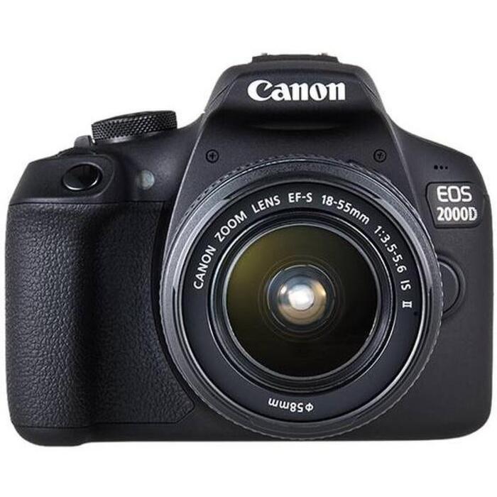 Canon комплект зеркальной камеры 2000D 2728C003, 24.1 МП, ISO 12800, 3.0", Wi-Fi, Full HD, APS-C, оптическое увеличение (2728C003)