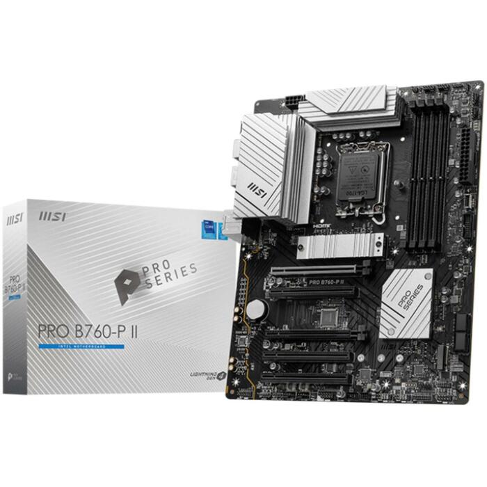 Msi Материнская плата PROB760-PII, LGA 1700, DDR5 7000+MHz, 4 DIMM, 2.5G LAN, 7.1 аудио, PCIe 4.0, 6 HDD, 4 SATA III (PROB760-PII)