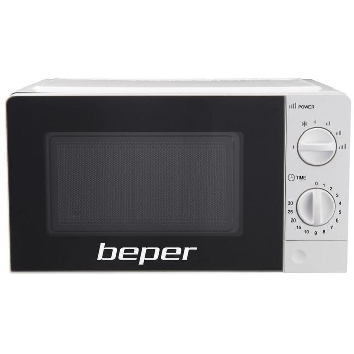 Beper Микроволновая печь BF.570, 20л, 700Вт, 5 уровней мощности, таймер 0-30 мин, вращающаяся тарелка 24,5см (BF.570)