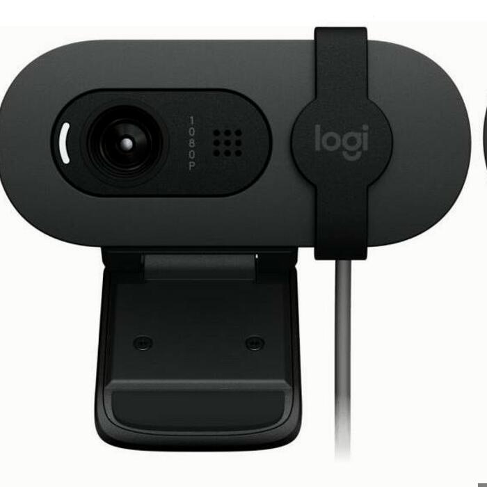 Logitech tīkla kamera BRIO 100 960-001585, 1920x1080, pelēks, iebūvēts mikrofons (960-001585)
