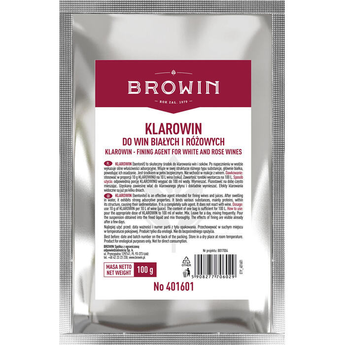 Browin vīna skaidrītājs Klarowin 401601, 100