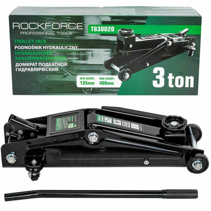 Hidrauliskais domkrats, 3T , 135-400mm; RF-T830020 ROCKFORCE