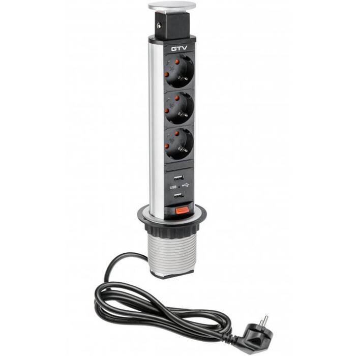 Galdā iebūvējams pagarinātājs 60mm; AE-BPW3S60U-80 GTV