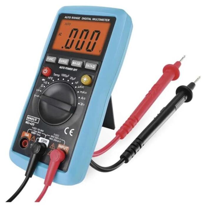 Emos Мультиметр MD-420 M0420N, 35x75x158mm, 2-300V AC, 200mV-300V DC, 3,5 цифровой дисплей, автоматическое отключение (M0420N)