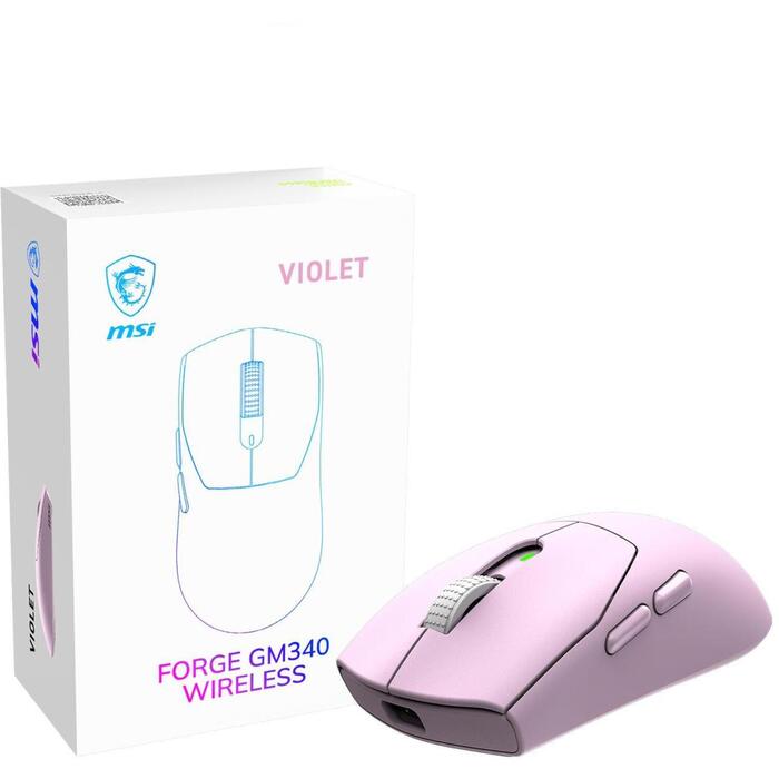 MSI FORGE GM340 WIRELESS VIOLET, bezvadu