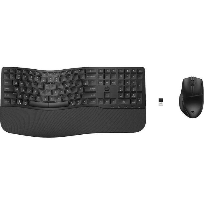HP 685 Comfort tastatūras un peles komplekts 8T6L7UT#ABB, 2.4 GHz, Bluetooth, 4000 DPI, pilna izmēra, izliekta, melna (8T6L7UT#ABB)