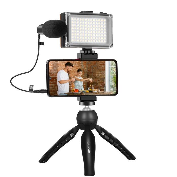 Puluz PKT3132B komplekts, statīvs, LED lampa