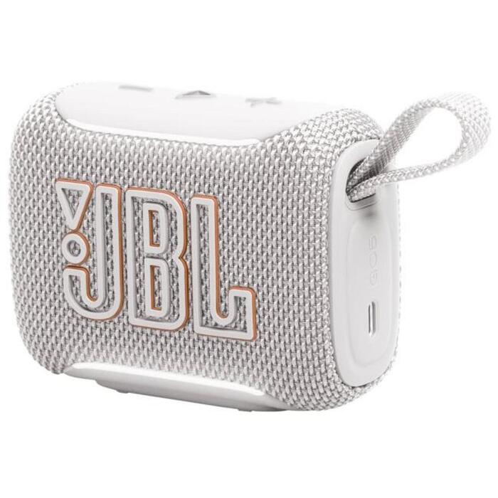 JBL Go 5 JBLGO5WHT, Bluetooth 6.0, 4,8 Вт RMS, 45 мм, IP68, 8 ч, USB-C, белый (JBLGO5WHT)
