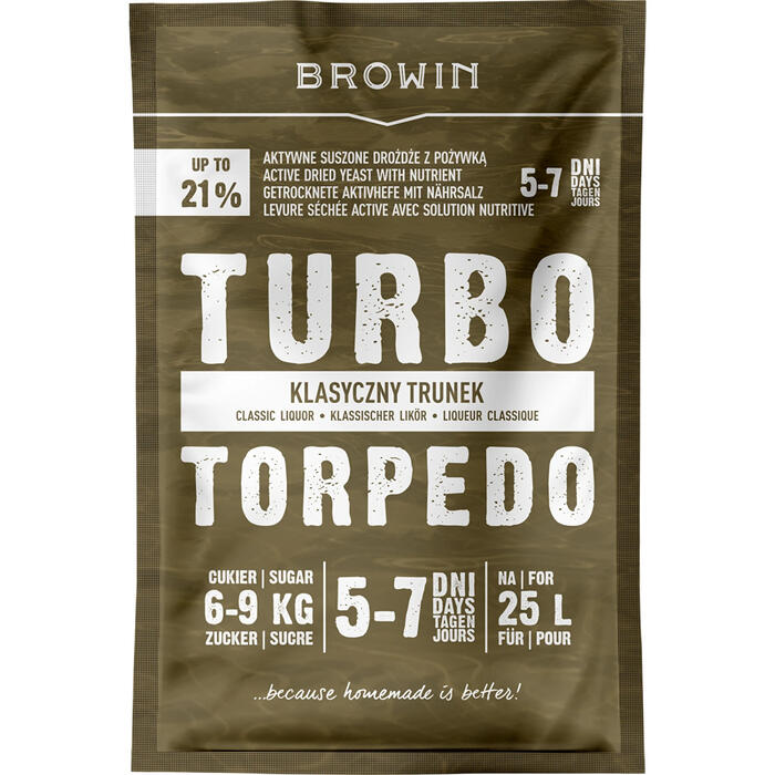 Browin дистилляционные дрожжи Turbo Torpedo, 403131, 21%, 100г, 5-7 дней, 25л партия (403131)