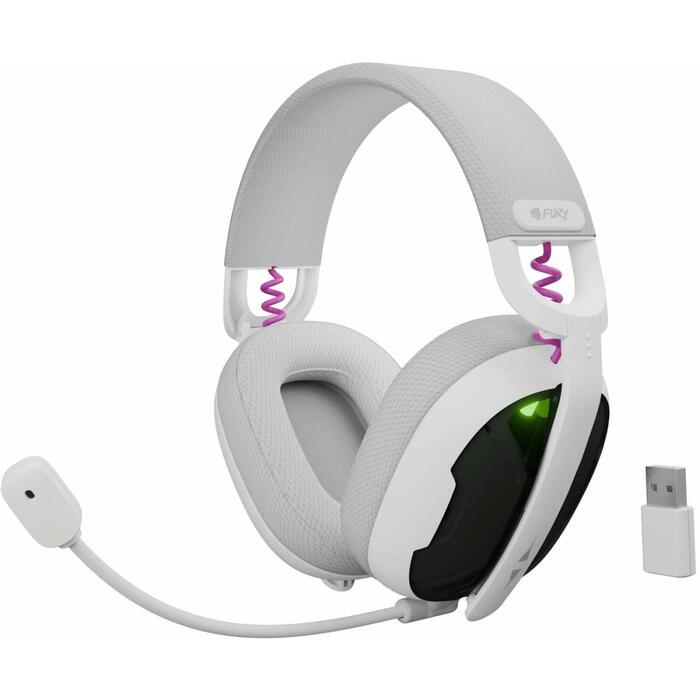 Fury беспроводные наушники Fukiya F6 NFU-2337, 40мм, 20-20000Гц, 40ч, Bluetooth 5.4, USB Type C, ENC микрофон, белые (NFU-2337)